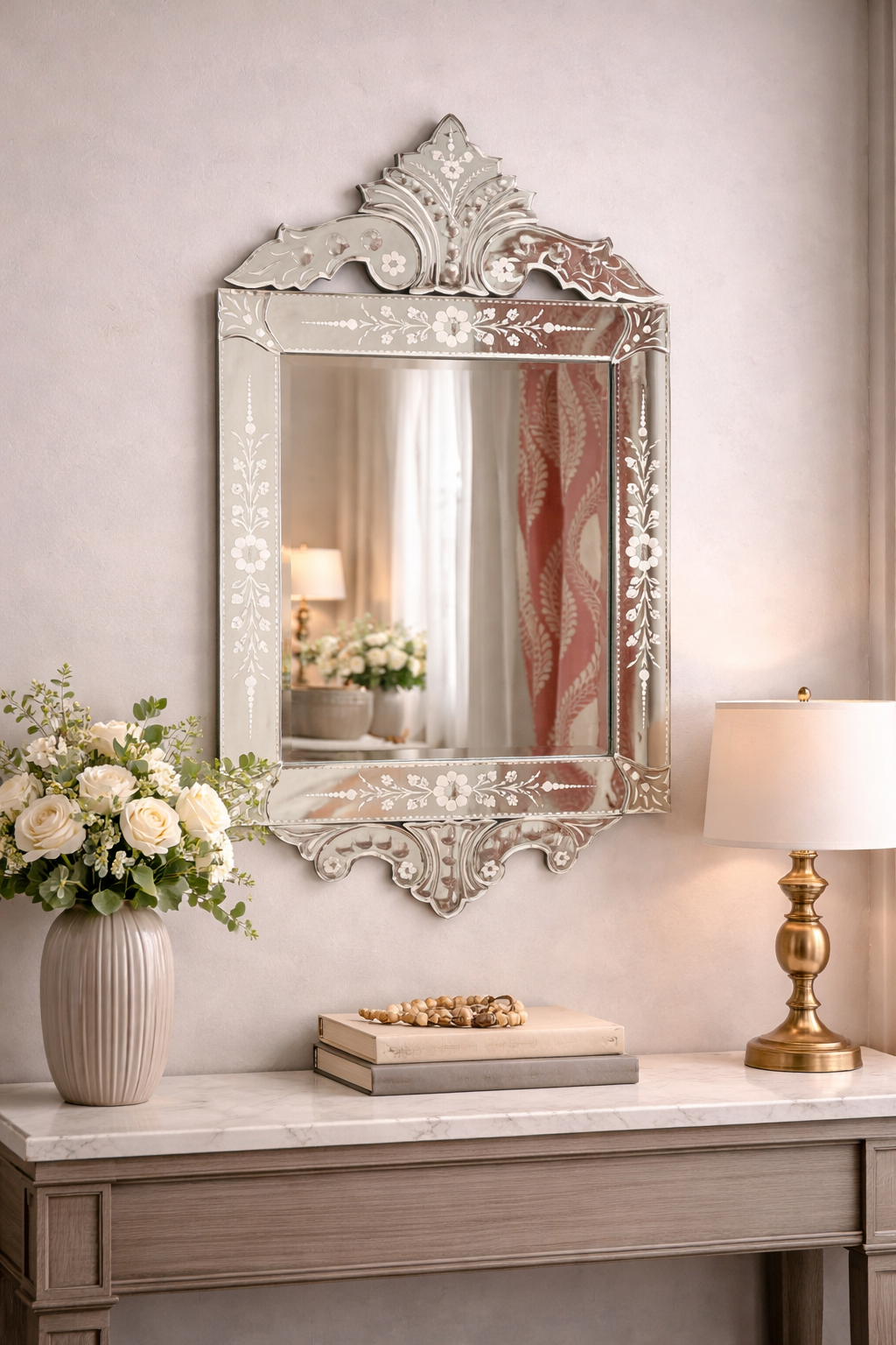 Floral Crest Frame Mirror Floral Crest Frame Mirror